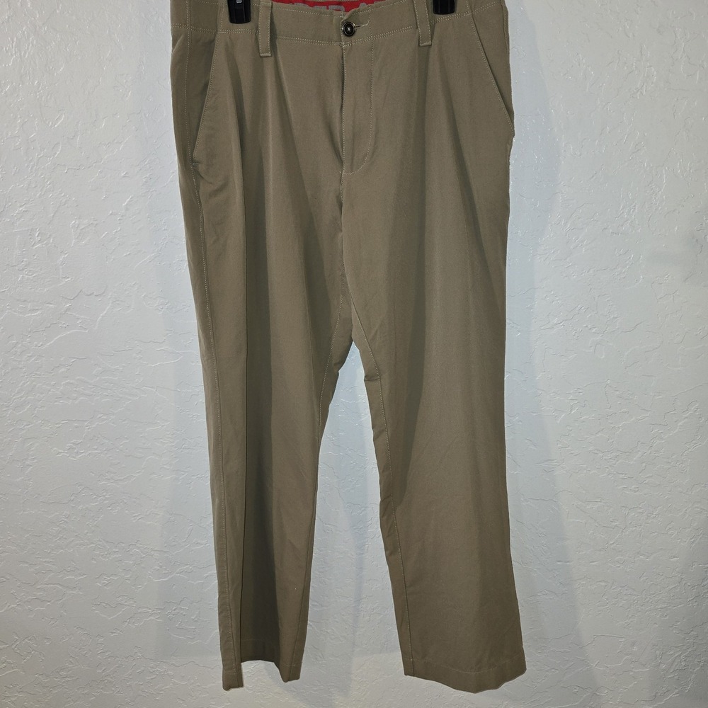 Under Armour Pants Mens 36w x 30  Khaki Tan Performance Golf Chino Pocket Logo